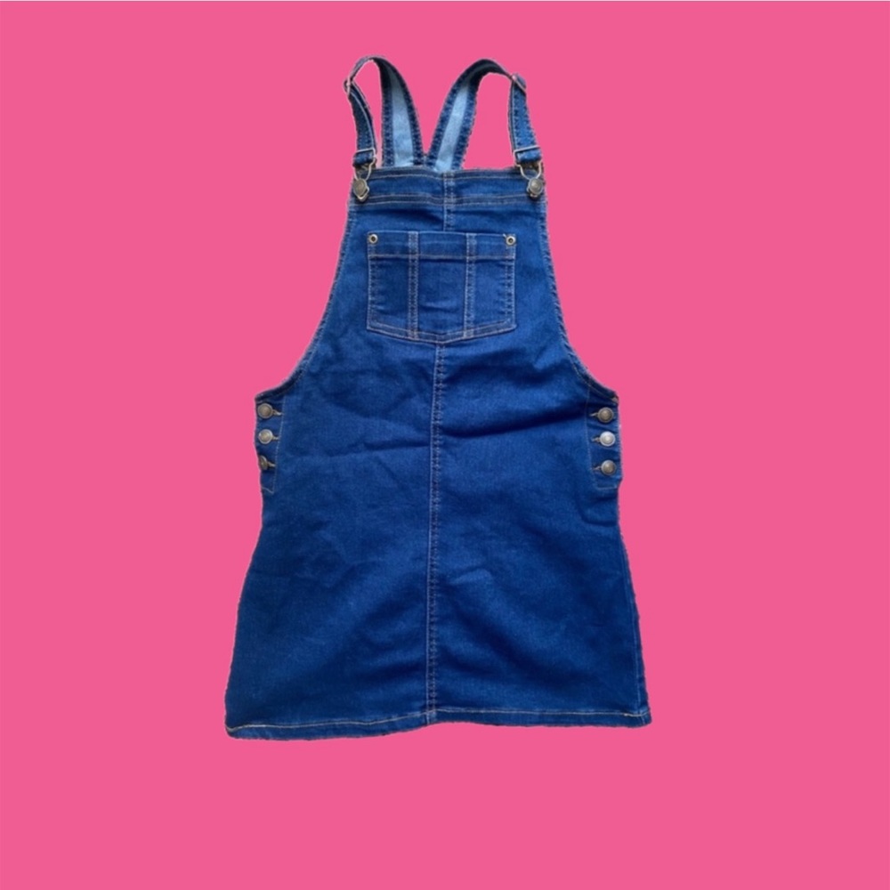 Girls Sweet Butterfly Denim Overall Skirt Size M(10-12)